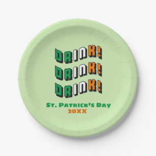 Assiettes En Carton St. Patrick's Day Boire irlandais drôle mignonne