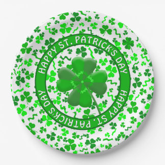 Assiettes En Carton St Patrick's Day Lucky Shamrocks Personalized