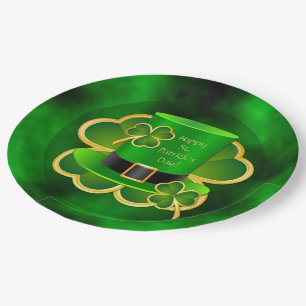 Assiettes En Carton St. Patrick's Top Chapeau & Plaques en papier Sham