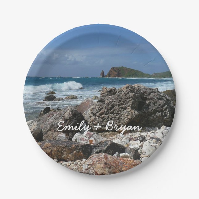 Assiettes En Carton St. Thomas Rocky Beach (Devant)