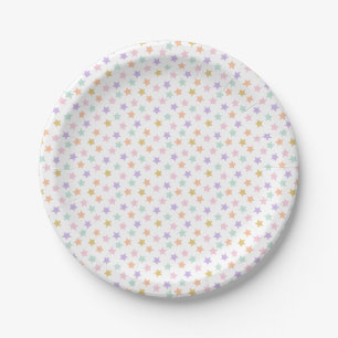Assiettes En Carton Star Confetti (Pastel)