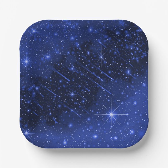 Assiettes En Carton Star Galaxy On Blue (Recto)