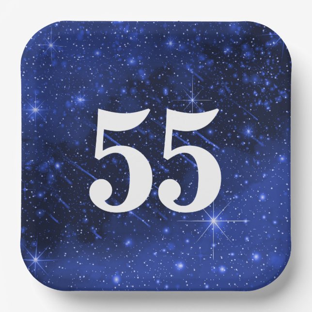 Assiettes En Carton Star Galaxy Pour 55ème anniversaire (Recto)