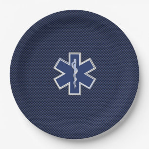 Assiettes En Carton Star of Life Paramedic Carbon Fibre Style