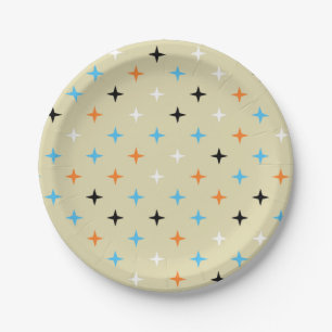 Assiettes En Carton Starburst moderne du milieu du siècle