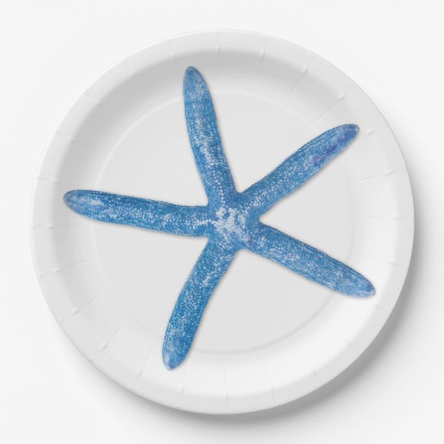 Assiettes En Carton Starfish bleu (Devant)