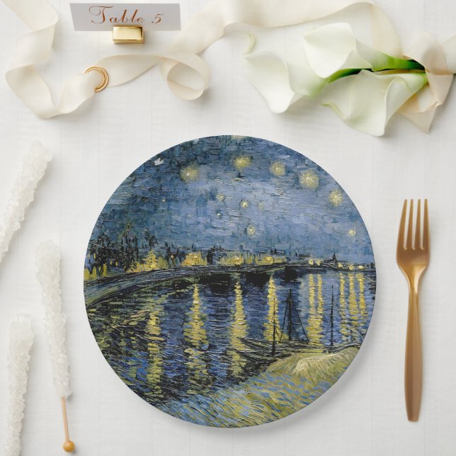 Assiettes En Carton Starry Night Vincent van Gogh (Mariage)