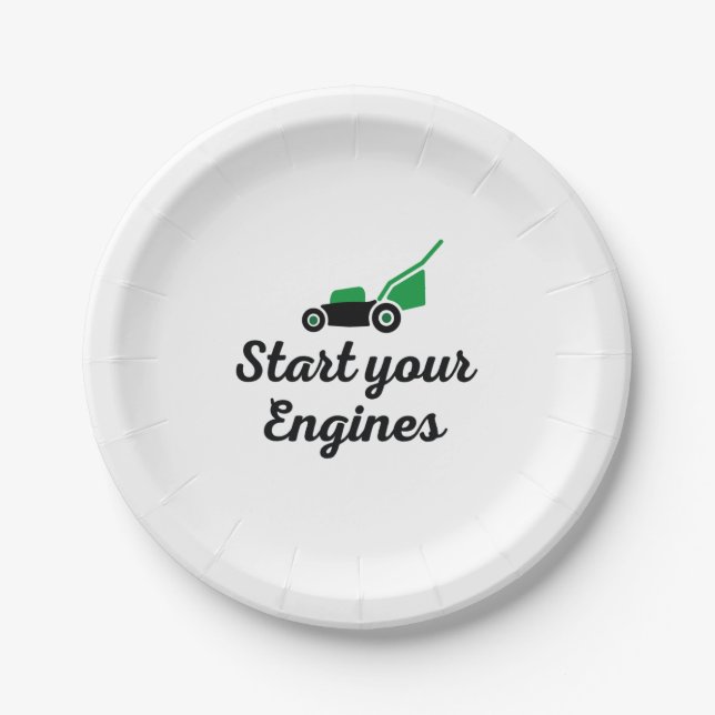 Assiettes En Carton Start your Engines (Devant)