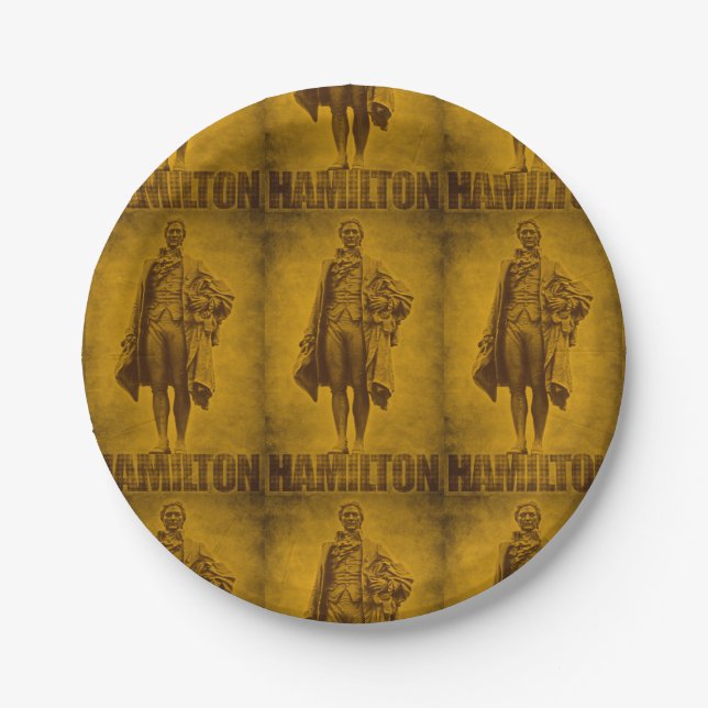Assiettes En Carton Statuesque Alexander Hamilton Design (Devant)