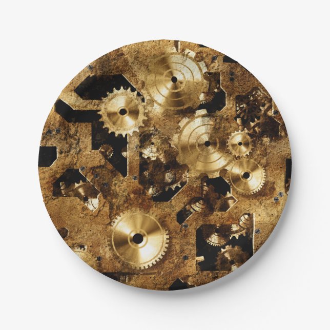 Assiettes En Carton Steampunk (Devant)
