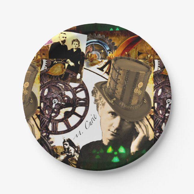 Assiettes En Carton Steampunk Marie Curie (Devant)
