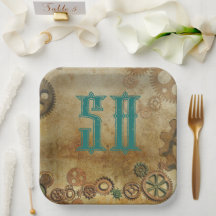 Steampunk Rousty Gears Anniversaire Plaques de pap