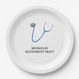 Assiettes En Carton Stéthoscope Mignon Retraite Médecin Infirmière