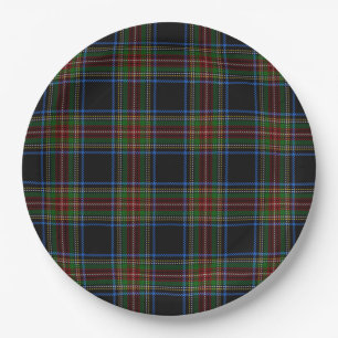 Assiettes En Carton Stewart Black Tartan
