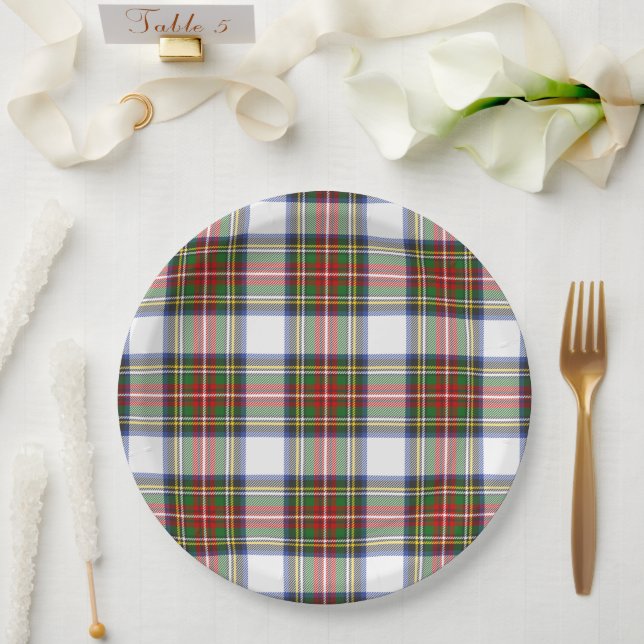 Assiettes En Carton Stewart Royal Robe Plaid Scottish Symétrie (Mariage)