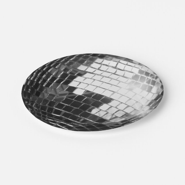 Assiettes En Carton Stickers Boule Disco Round (Angle)