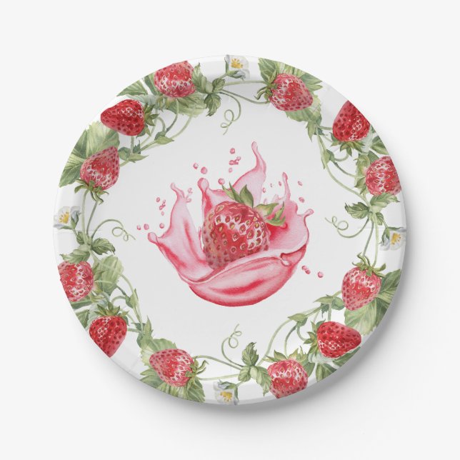 Assiettes En Carton Strawberry Red (Devant)