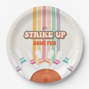 Assiettes En Carton Striup some Fun - Retro Bowling Anniversaire