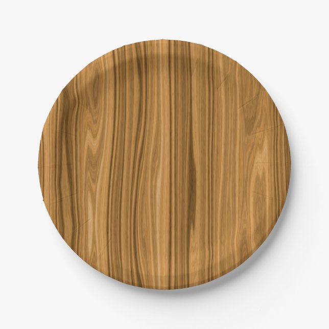 Assiettes En Carton Style de grain élégant en bois (Devant)