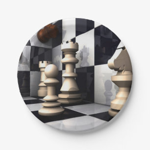 Assiettes En Carton Style d'échecs de jeu