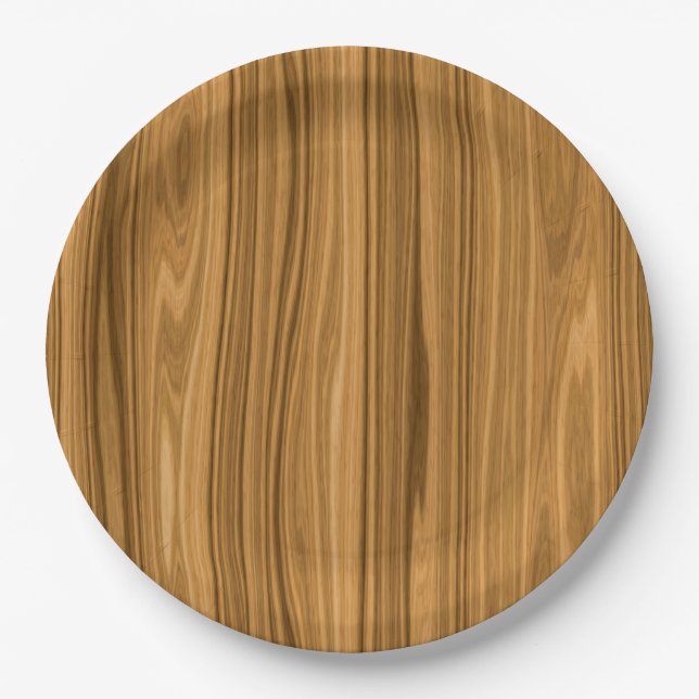 Assiettes En Carton Style en bois élégant de grain (Devant)