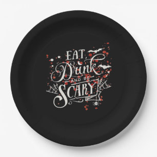 Assiettes En Carton Style graphique effrayant d'Halloween sauvage