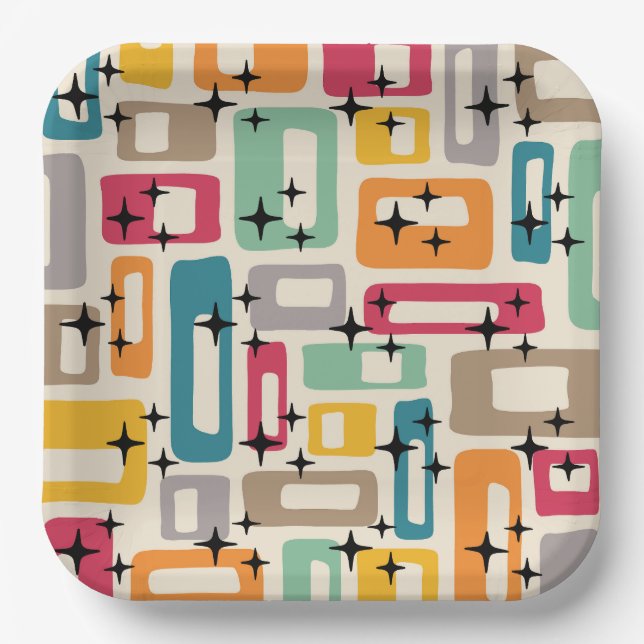 Assiettes En Carton Style moderne du milieu du siècle (Recto)