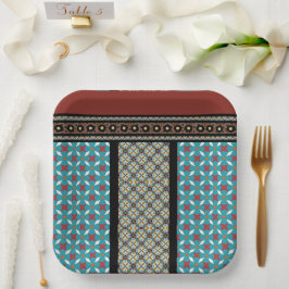 Assiettes En Carton Style Patchwork mexicain 3