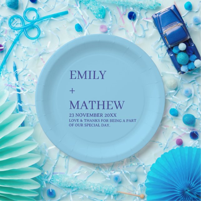ASSIETTES EN CARTON STYLISH MODERN CUSTOMIZED ELEGANT CLASSIC WEDDING  (Fête)