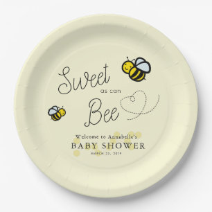 Assiettes En Carton Sucré comme peut Abee Baby shower jaune