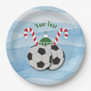Assiettes En Carton Sucre de canne de football de Noël Plaques de papi