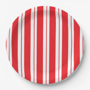 Assiettes En Carton Sucre de canne de Noël Peppermenthe Stripes