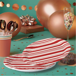 Assiettes En Carton Sucre de canne rouge et blanc coupé