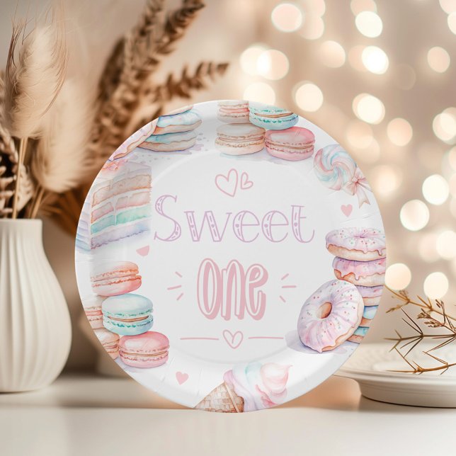Assiettes En Carton Sucré un coton bonbon glacé anniversaire (Créateur téléchargé)