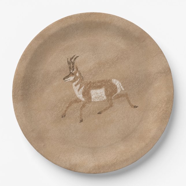 Assiettes En Carton Sud-Ouest Pronghorn Running Antelope (Devant)