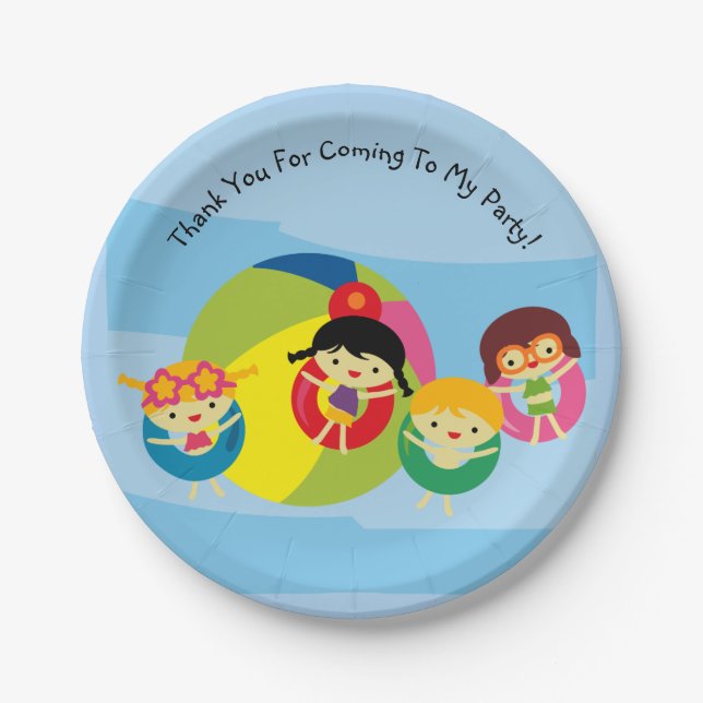 Assiettes En Carton Summer Beach Pool Party Anniversaire Papier Plate (Devant)