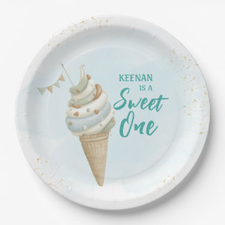 Assiettes En Carton Summer Sweet One Icecream First Birthday 