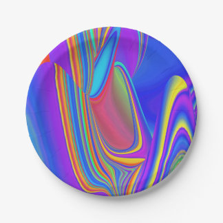 Assiettes En Carton Summerfeel, Rainbowart 3D Abstrait