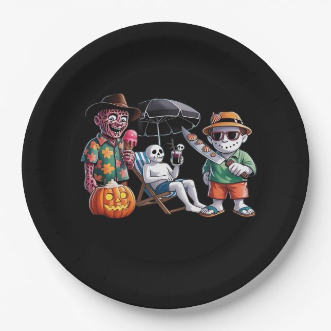 Assiettes En Carton Summerween - Summerween Beach - Summerween Witch - (Devant)
