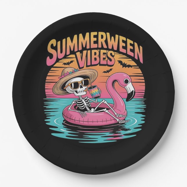 Assiettes En Carton Summerween - Summerween Beach - Summerween Witch - (Devant)