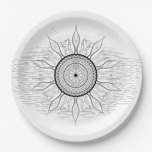 Assiettes En Carton Sun Mandala 1 (Devant)