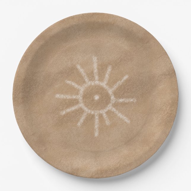 Assiettes En Carton Sun Petroglyphe du sud-ouest (Devant)