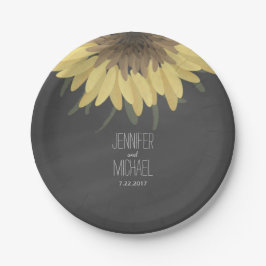 Assiettes En Carton Sunflower Chalkboard Russe Mariage