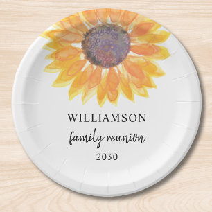 Assiettes En Carton Sunflower Reunion familiale