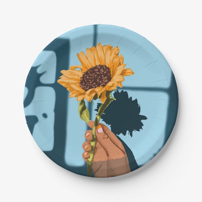 Assiettes En Carton Sunflower Still Life (Devant)