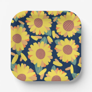 Assiettes En Carton Sunny Bloom Doodles