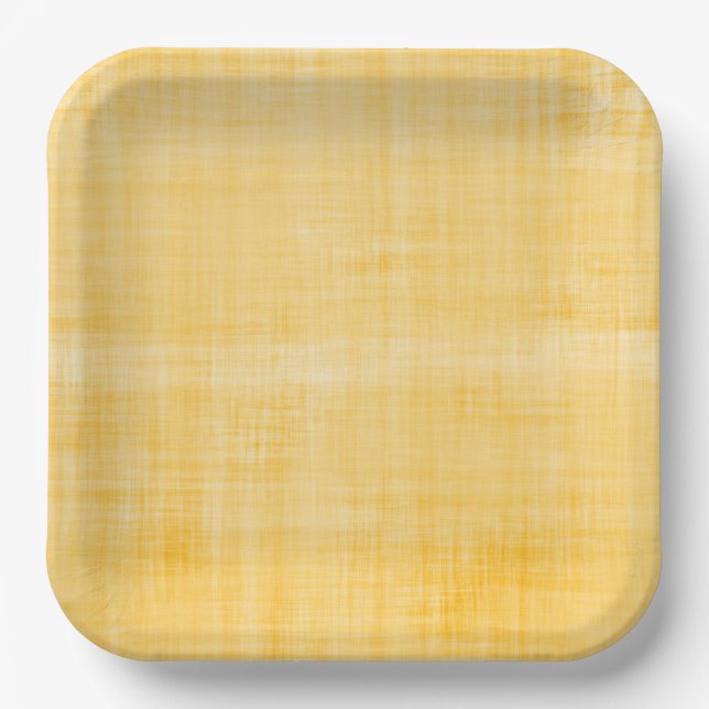 Assiettes En Carton Sunny Yellow Whitewash Linen Party intemporel (Recto)