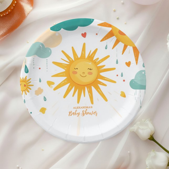 Assiettes En Carton Sunshine Boho Sun Sexe Neutre (Créateur téléchargé)