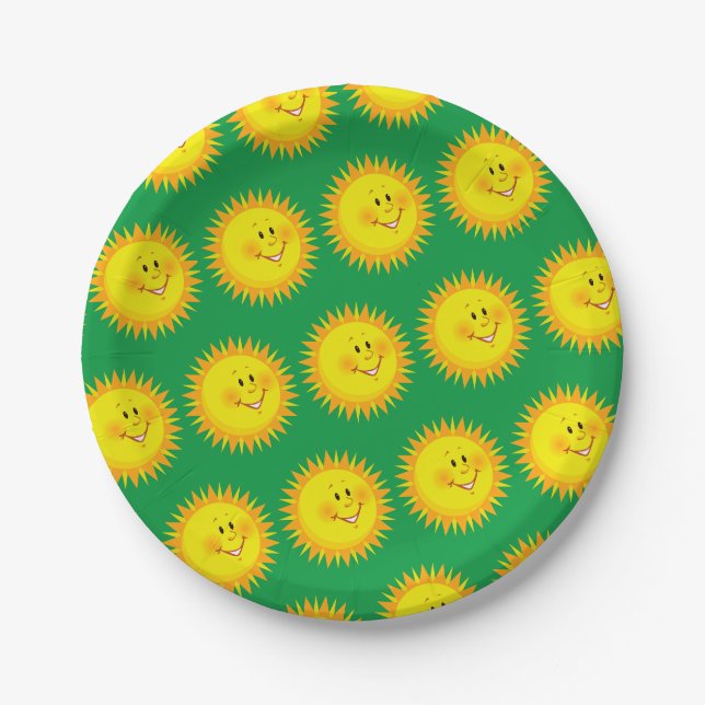 Assiettes En Carton Sunshine Green Bonne Plaques de papier d'anniversa (Devant)