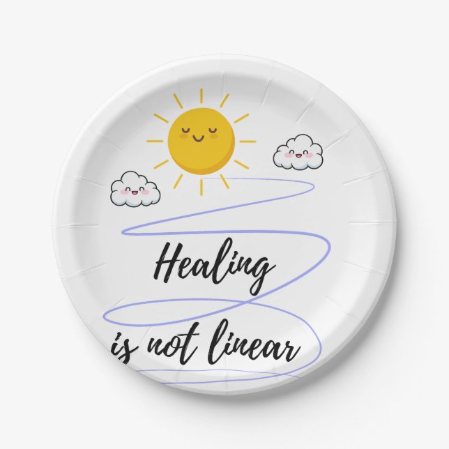 Assiettes En Carton Sunshine Party | Bon papier soleil et nuages (Devant)